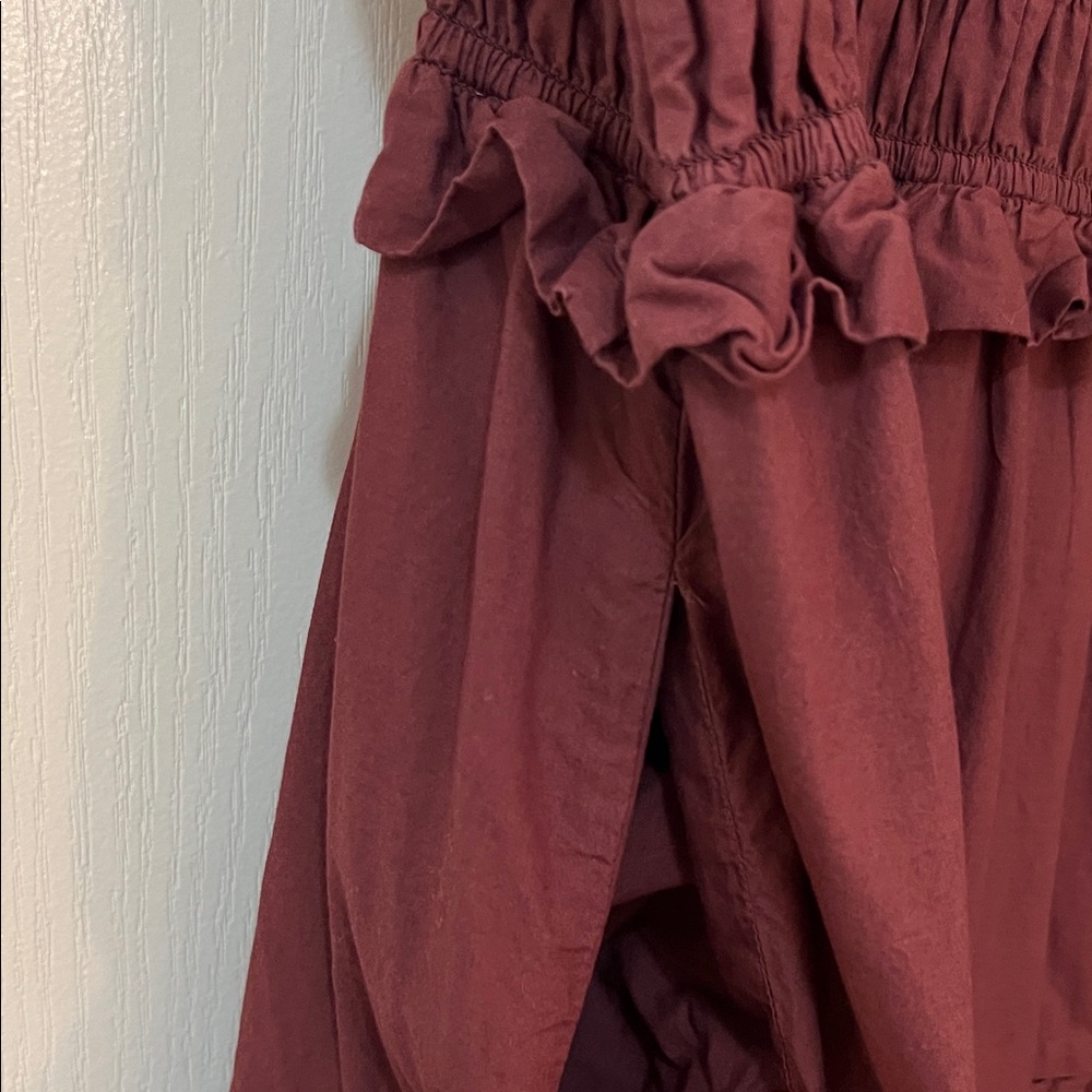 Madewell Lucie Women’s Cottagecore Cotton Embroidered Maroon Midi Dress 4P - Picture 8 of 13